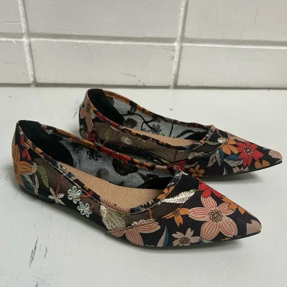 SHEIN Floral Pointed Toe Ballet Flats Cottagecore Balletcore EU 43 Size 10/11 - Picture 9 of 13